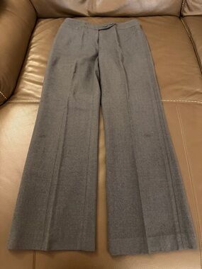 Ann Taylor Gray Wide-Leg Wool Trousers